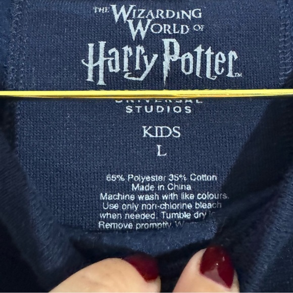 Harry Potter Ravenclaw Navy Long Sleeve Raglan Crewneck Sweatshirt Kids Large - Picture 3 of 4